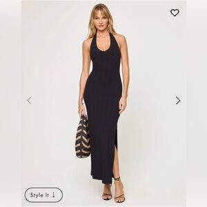 NWT! L*Space, Black Halter Maxi Dress, Size: Medium